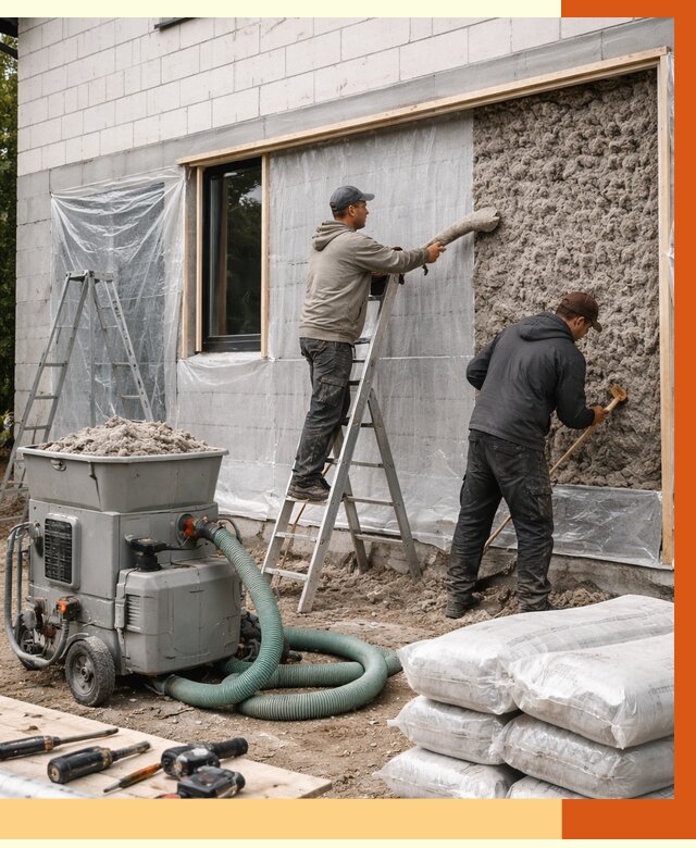 Утепление дома из газобетона эковатой в Севастополе от 4644 руб./м2 | ТепломастерСев