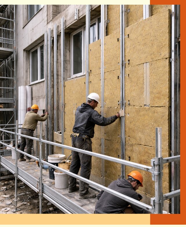 Утепление вентилируемого фасада в Севастополе от 5780 руб/м2 — монтаж и утепление вентфасад | ТепломастерСев